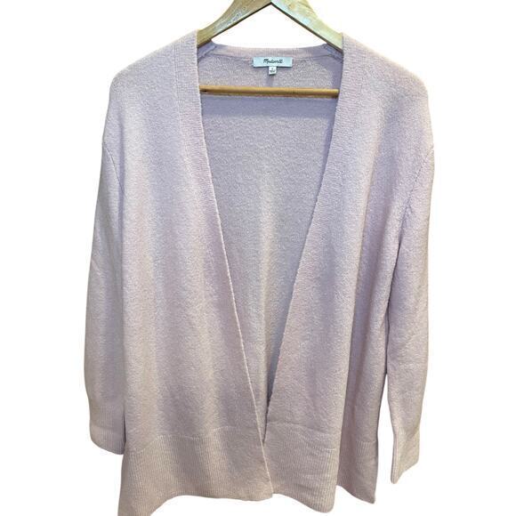 Madewell Open Front Cardigan Light Pink Merino Wool & Alpaca Oversized Small - Picture 1 of 10